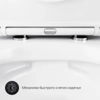 Комплект Унитаз подвесной AM.PM Sense C741701SC безободковый, с микролифтом + Инсталляция TECE Base 9400413 4 в 1 с кнопкой смыва