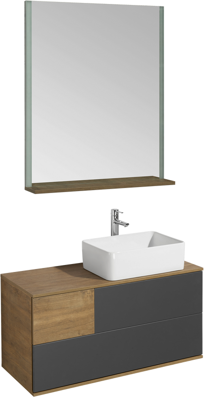 Мебель для ванной комнаты AQUATON Терра 105 дуб кантри/антрацит