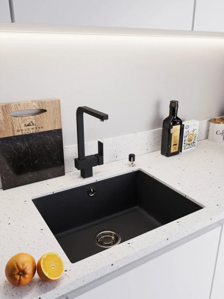 Мойка кухонная Emar Quartz EMQ-1555.P морион