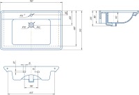 Тумба с раковиной Alavann Berta 75 подвесная, белая