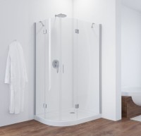 Душевой уголок Vegas Glass AFS-F 110*90 07 01 R профиль матовый хром, стекло прозрачное