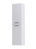 Шкаф-пенал для ванной BelBagno Due 40 подвесной, ручки матовый атласный никель, bianco lucido