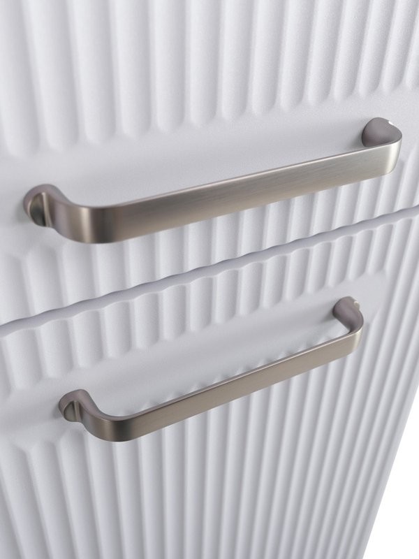 Шкаф-пенал для ванной BelBagno Due 40 подвесной, ручки матовый атласный никель, bianco lucido