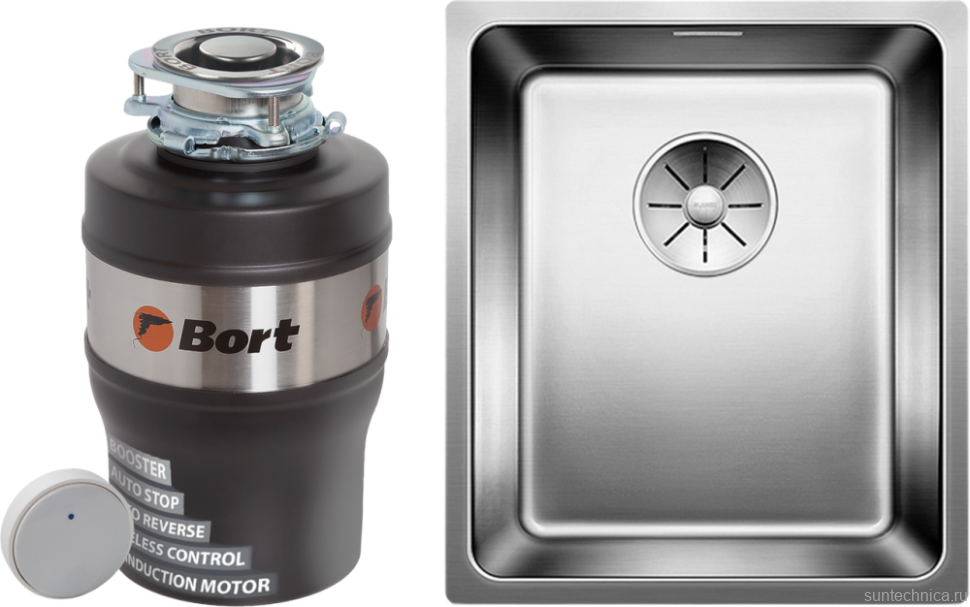 Комплект Мойка Blanco Andano 340-U + Измельчитель Bort Alligator Mega