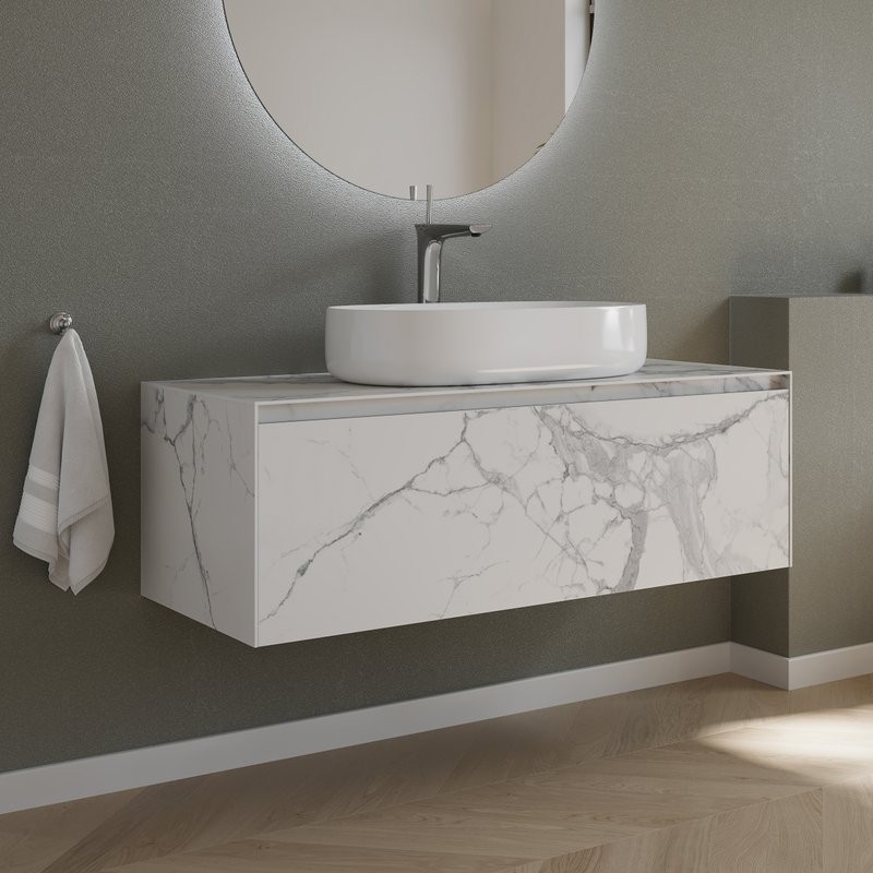 Тумба с раковиной Sancos Stone 120 Statuario white