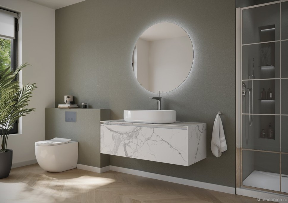 Тумба с раковиной Sancos Stone 120 Statuario white