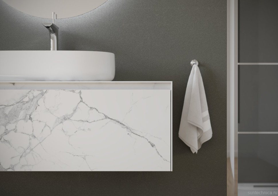 Тумба с раковиной Sancos Stone 120 Statuario white