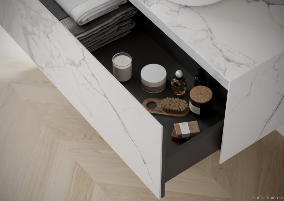 Тумба с раковиной Sancos Stone 120 Statuario white