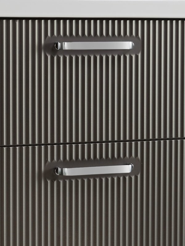 Тумба с раковиной BelBagno Due 80 ручки хром полированный, оружейная сталь