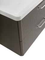 Тумба с раковиной BelBagno Due 80 ручки хром полированный, оружейная сталь