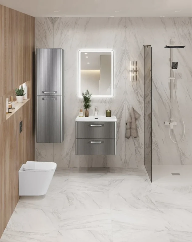 Мебель для ванной комнаты BelBagno Due 60 ручки хром полированный, сатин