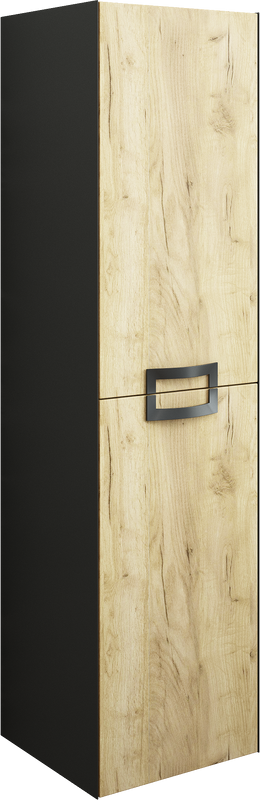 Шкаф пенал для ванной Sanflor Выборг подвесной, дуб крафт золотой