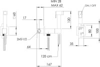 Гигиенический душ Remer Qubika Q64 со смесителем, С ВНУТРЕННЕЙ ЧАСТЬЮ