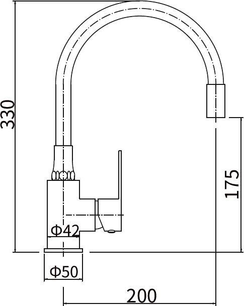 Смеситель для кухни Fashun A54302-12 сатин, серый