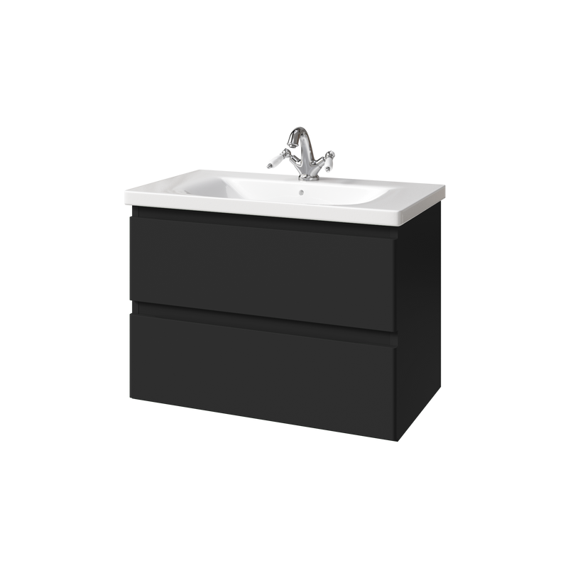 Тумба под раковину без столешницы Caprigo Forte 80 подвесная, черная