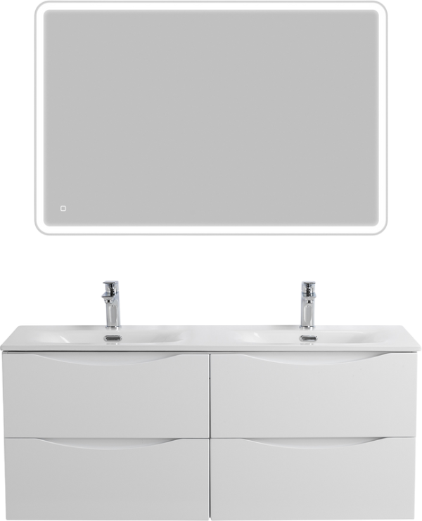 Мебель для ванной комнаты BelBagno Marino-cer-n 120 подвесная, bianco opaco, для двоих