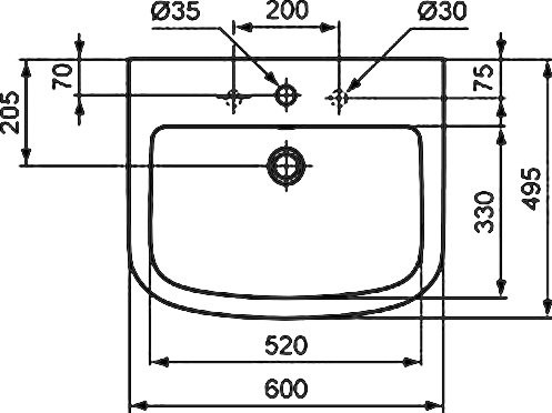 Раковина Ideal Standard Tempo T056401 60 см