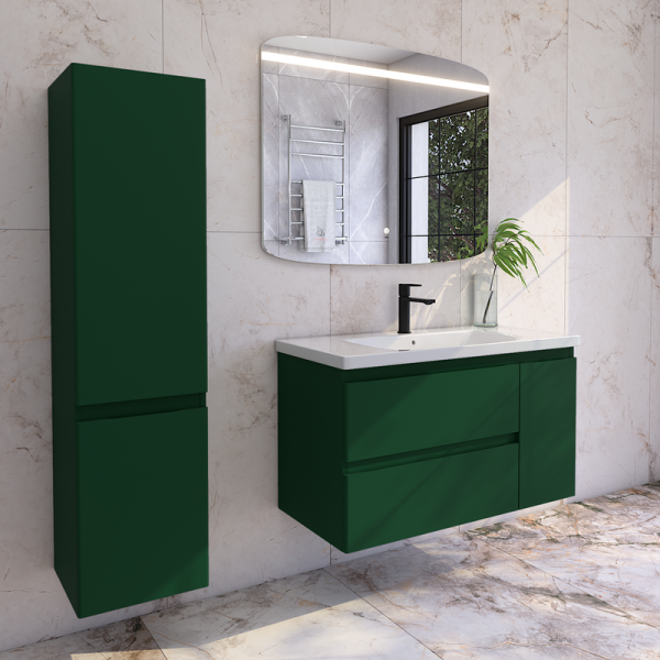 Мебель для ванной комнаты Caprigo Forte 100 R подвесная, бутылочное стекло