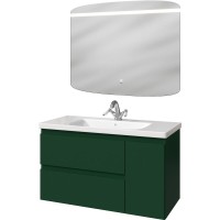 Мебель для ванной комнаты Caprigo Forte 100 R подвесная, бутылочное стекло