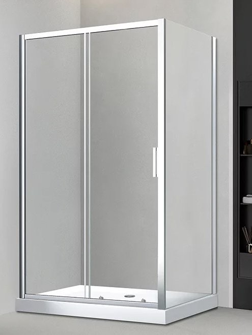 Душевой уголок Veconi Rovigo RV-046 130x80x195, профиль матовый хром, стекло прозрачное