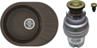Комплект Мойка AQUATON Чезана кофе + Измельчитель Zorg ZR-75 D BRONZE