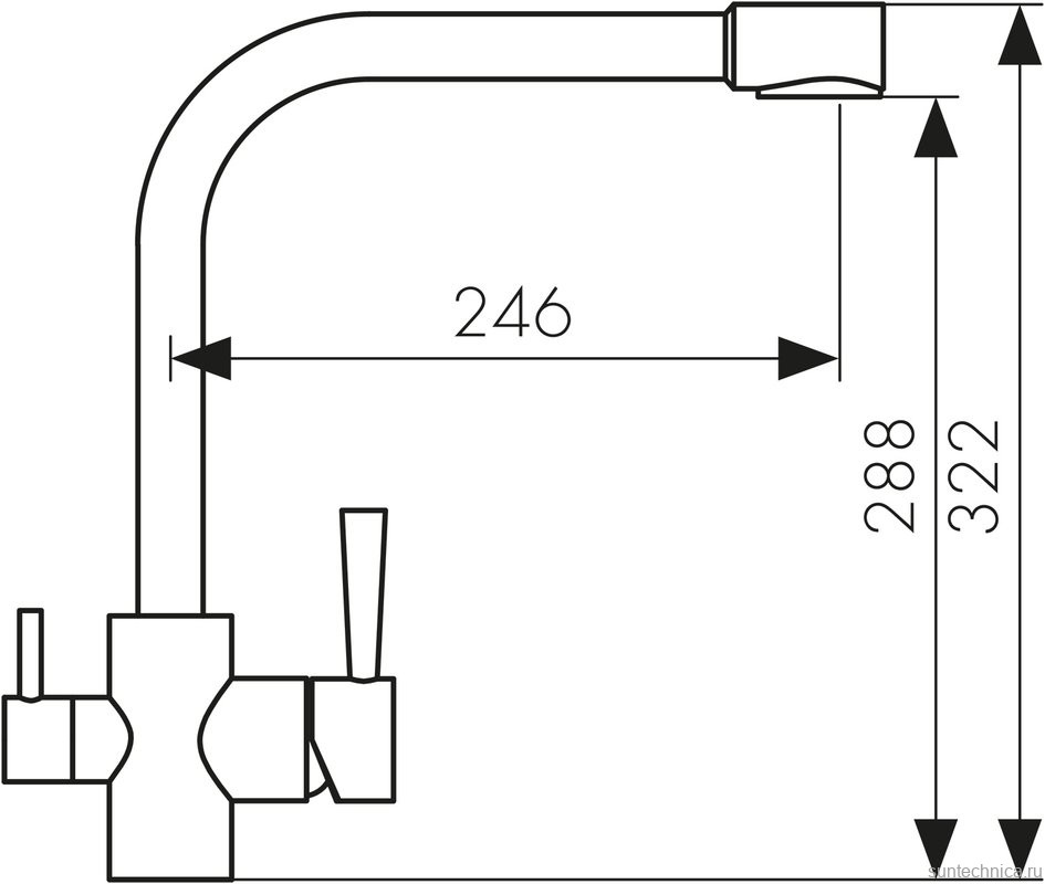 Смеситель для кухни Kaiser Merkur 26044-12 черный мрамор