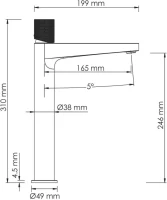 Смеситель для раковины Wasserkraft Fulda 5203H черный soft-touch Смеситель для раковины Wasserkraft Fulda 5203H черный soft-touch