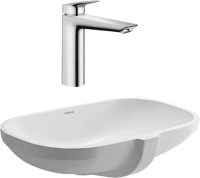 Комплект Смеситель Hansgrohe Logis + Раковина Duravit D-code 0338490000 встраиваемая Комплект Смеситель Hansgrohe Logis + Раковина Duravit D-code 0338490000 встраиваемая