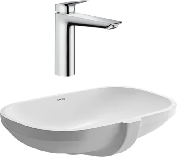 Комплект Смеситель Hansgrohe Logis + Раковина Duravit D-code 0338490000 встраиваемая