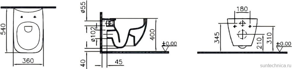 Комплект Унитаз подвесной VitrA Shift 7742B001-0075 белый матовый + Крышка 91-001-009 с микролифтом, петли хром, белая матовая + Инсталляция TECE Now 9400412 4 в 1 с кнопкой смыва