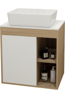Тумба с раковиной Teymi Nura 60 дуб эврика, матовая белая, раковина Helmi 50
