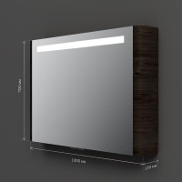 Зеркало-шкаф AM.PM Sensation 100 табачный дуб