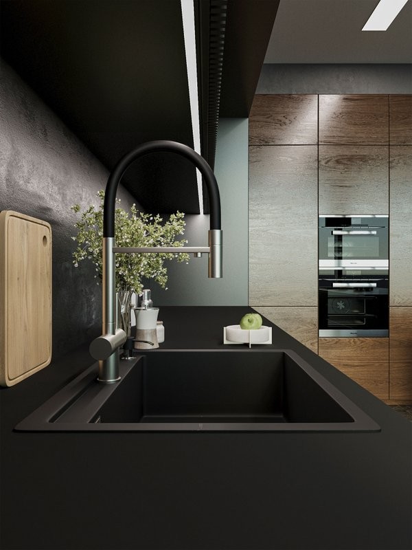 Смеситель для кухни Emar Steel ЕС - 7024 Satin