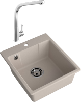 Комплект Мойка GranFest Urban 644 песочная + Смеситель MEGA Mega