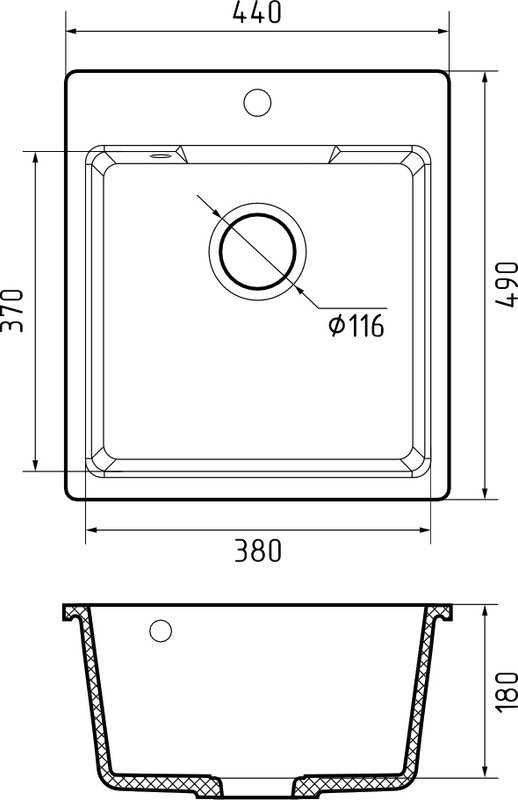 Комплект Мойка GranFest Urban 644 песочная + Смеситель MEGA Mega