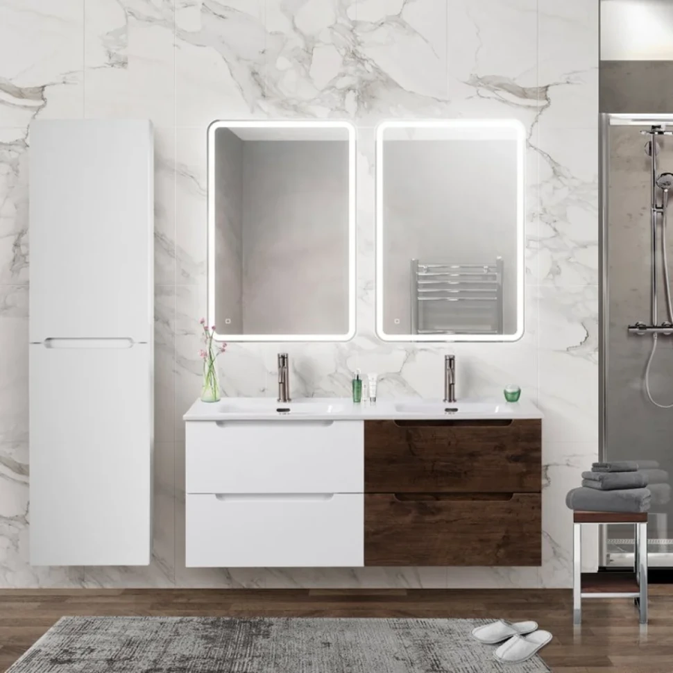 Шкаф пенал для ванной BelBagno Etna 40 L bianco lucido