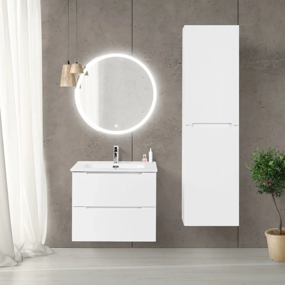 Шкаф пенал для ванной BelBagno Etna 40 L bianco lucido