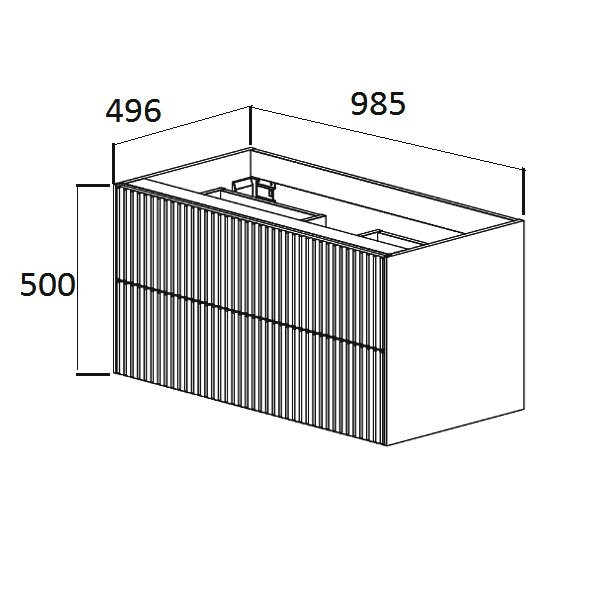 Тумба с раковиной Belux Сиртаки 100 подвесная, светлый миндаль матовый, раковина 1000-01