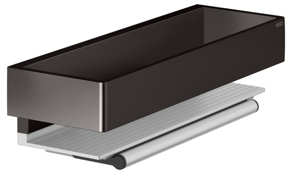 Полка Keuco Edition 11 11159 со стеклоочистителем, титан черный шлифованный, алюминий серебристый анодированный