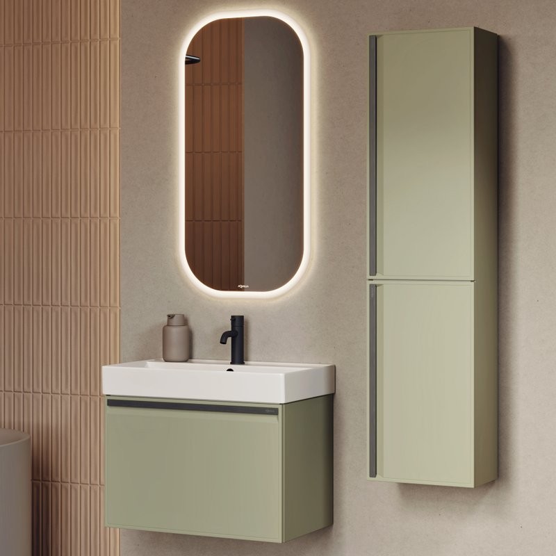 Тумба с раковиной Aqwella Pure 65 шалфей зелёный