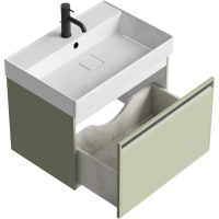 Тумба с раковиной Aqwella Pure 65 шалфей зелёный