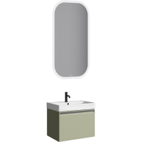 Тумба с раковиной Aqwella Pure 65 шалфей зелёный