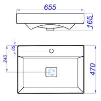 Тумба с раковиной Aqwella Pure 65 шалфей зелёный