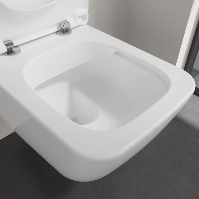 Комплект Унитаз подвесной Villeroy & Boch Venticello 4611RL01 безободковый, альпийский белый + Инсталляция TECE Base 9400413 4 в 1 с кнопкой смыва