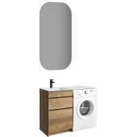 Мебель для ванной комнаты Aqwella Terra 53 L напольная, под стиральную машину, дуб балтийский