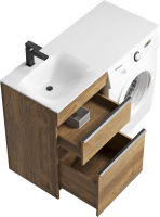 Мебель для ванной комнаты Aqwella Terra 53 L напольная, под стиральную машину, дуб балтийский