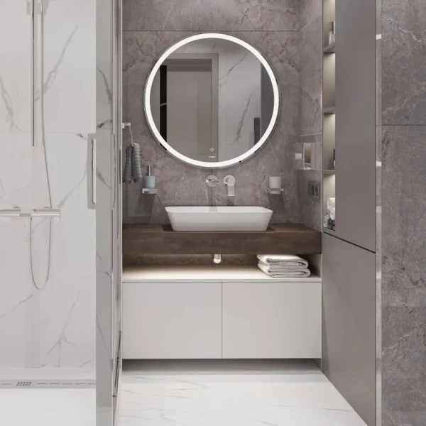 Мебель для ванной с раковиной Duravit Cape Cod 55: столешница 100, дуб карпентер, без отверстий + 2 тумбы 50