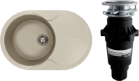 Комплект Мойка Florentina Лацио 780 грей + Измельчитель Bone Crusher BC 810-SL Slim Line