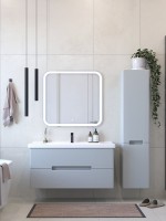 Мебель для ванной комнаты SanStar Ориана 100 подвесная, серая, раковина Dreja Harmony 100