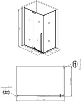 Душевой уголок Aquanet Ideal AE-AXC94MZ-S-C 140х90, хром